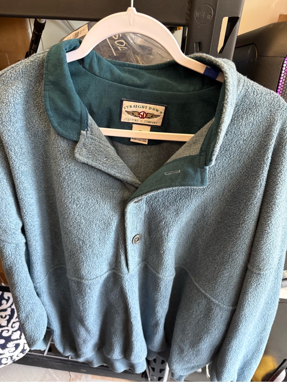 Straight Down Teal Pullover Fleece